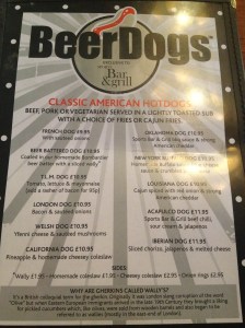Beer Dogs Menu