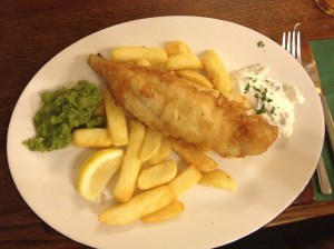  Haddock in a beer batter served with chips