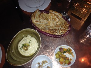 Hummus, Olives and Pitta Bread